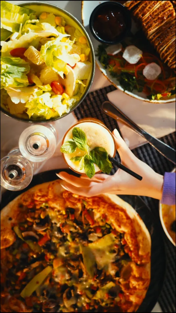 Fresh dishes at Bilkana Rooftop, Thousand Nights Hotel Amman